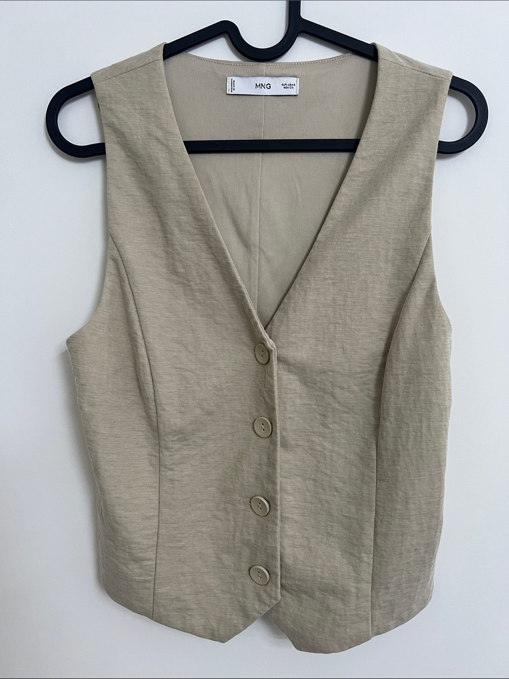 Mango Tan Button Front Vest